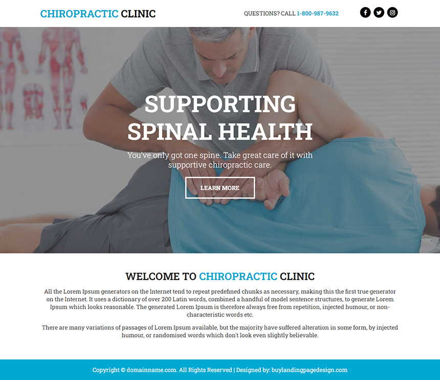 chiropractic clinic responsive funnel design