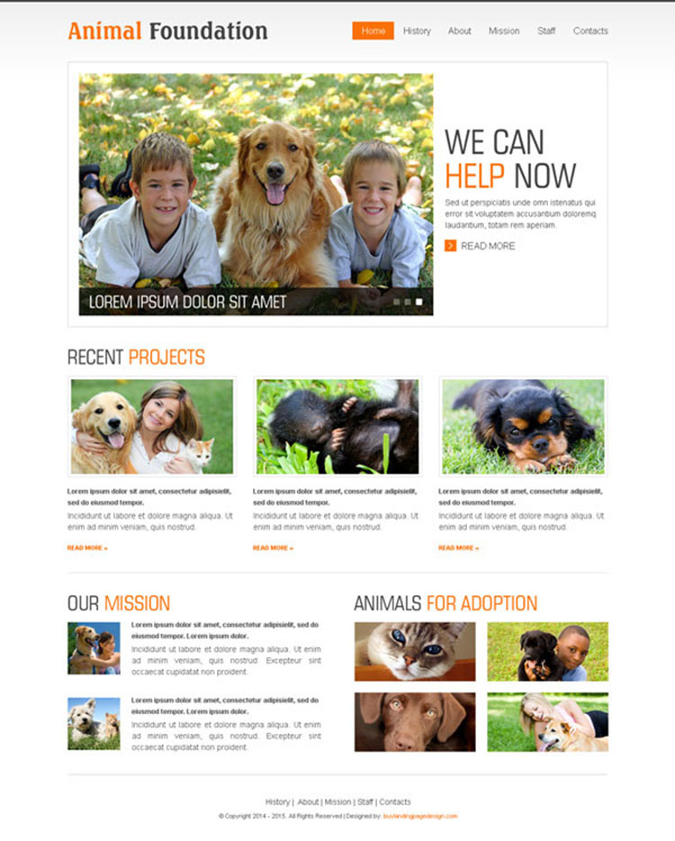 animal foundation website template psd