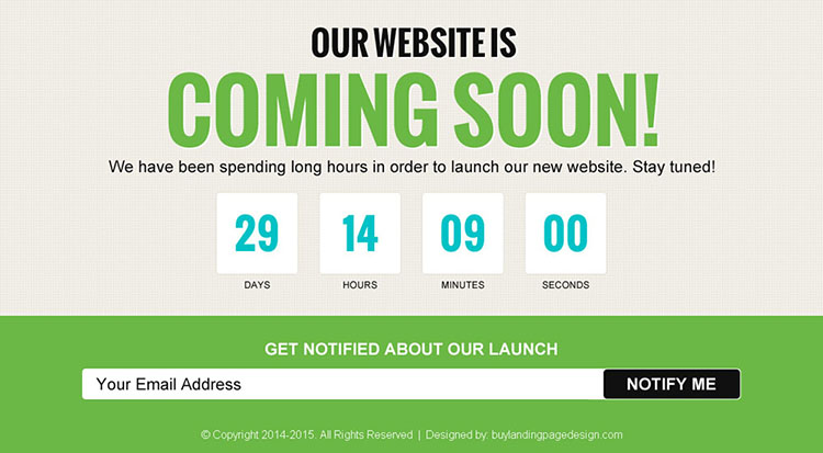 beautiful coming soon page for your upcoming website