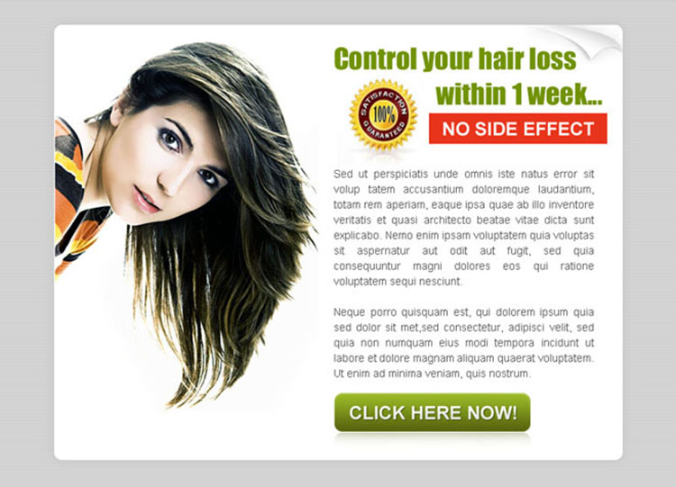 control your hair loss within 1 week converting ppv landing page design