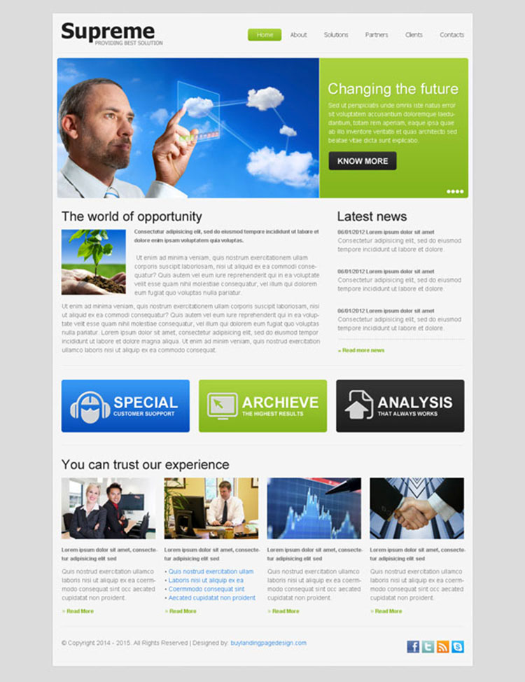 professional and converting business website template design psd