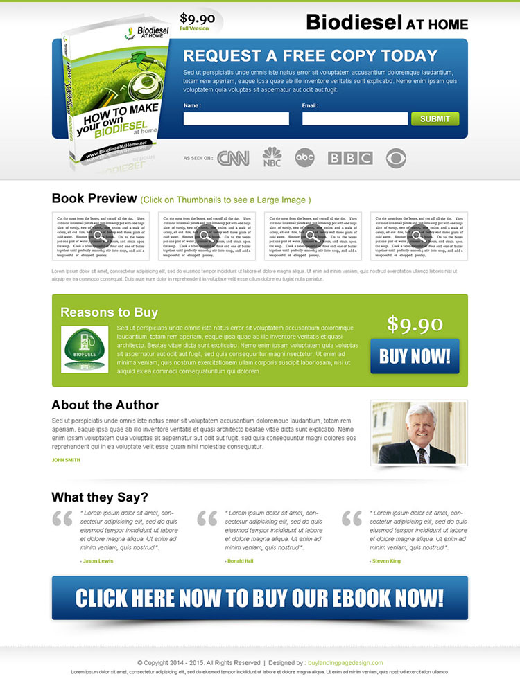 minimal landing page design for ebook lead generation