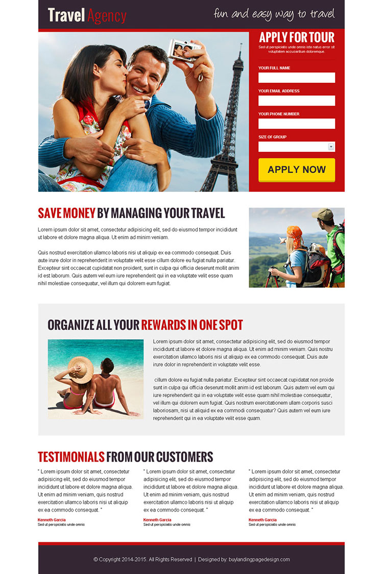 converting travel lead generation landing page design templates for your travel agency