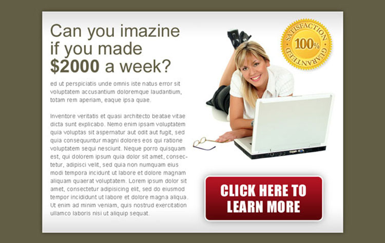 converting ppv landing page design template for work from home business