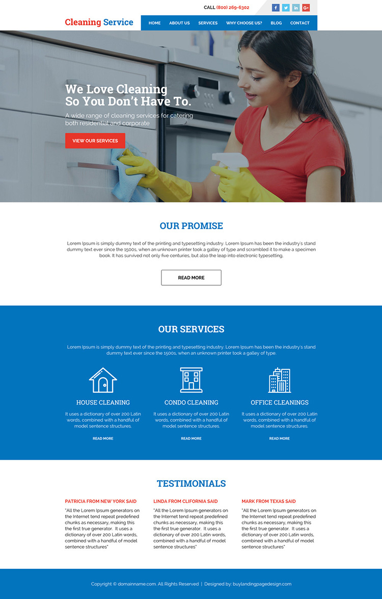 corporate and residential cleaning services responsive website design