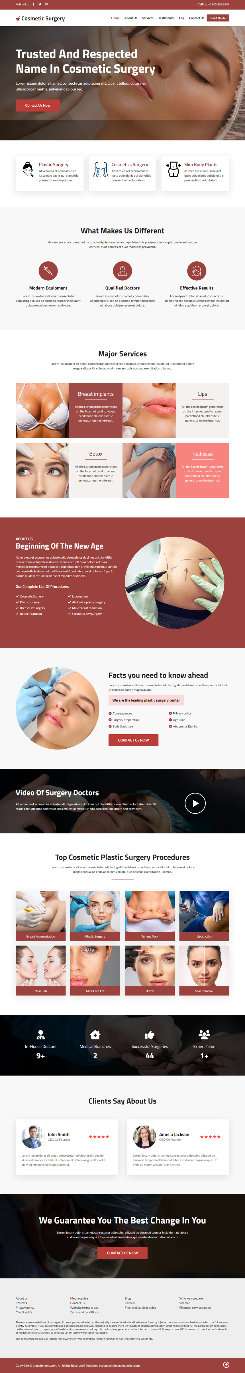 cosmetic plastic surgery procedures responsive website design