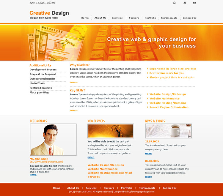 creative website design template psd for sale
