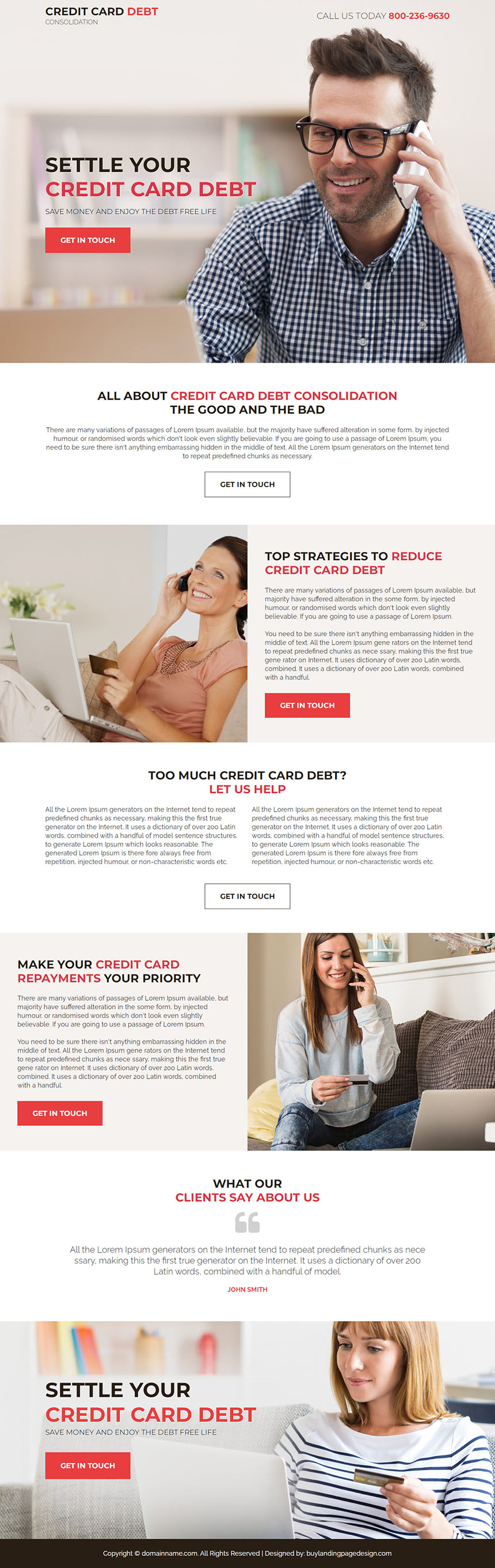 credit card debt repair responsive landing page