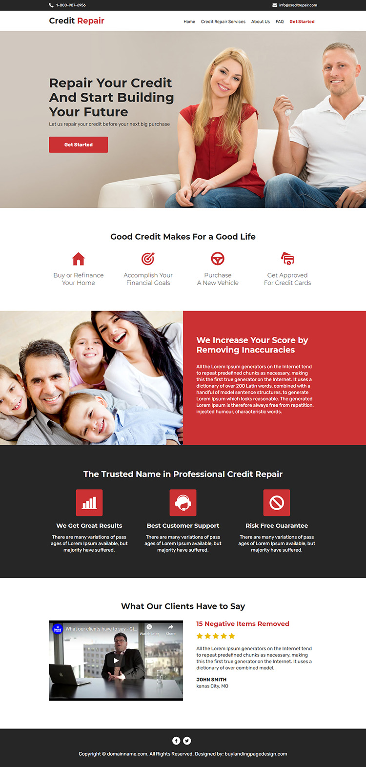 credit repair companies professional website design