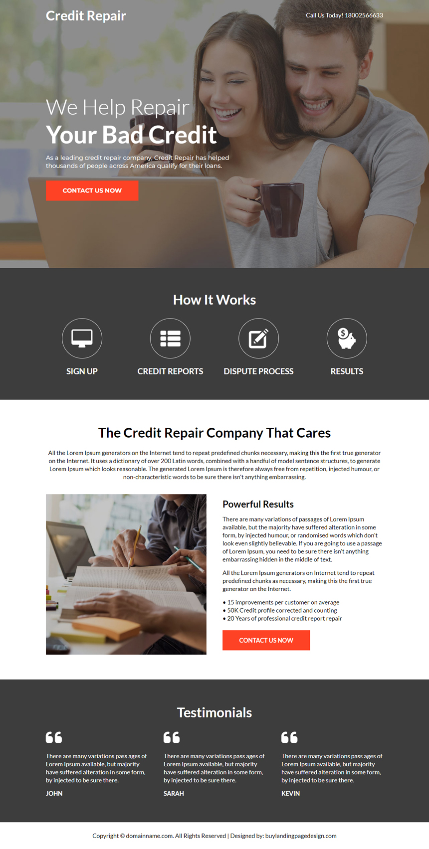 bad credit repair lead capture responsive landing page