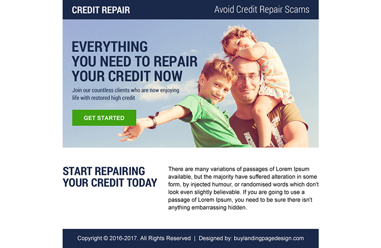 credit repair ppv landing page design