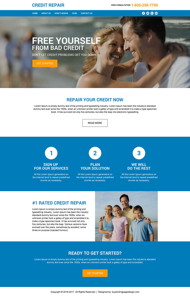 credit repair responsive html website design