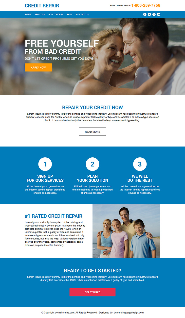 credit repair responsive html website design