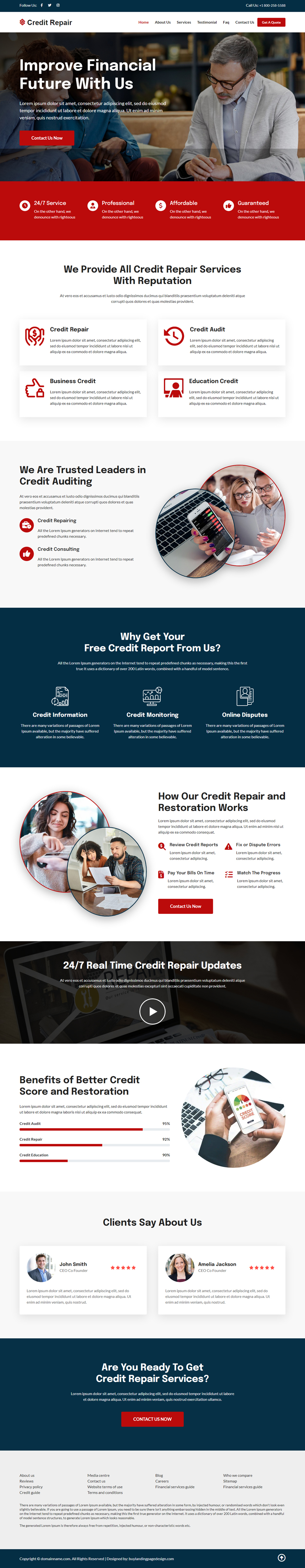 professional credit repair service responsive website design