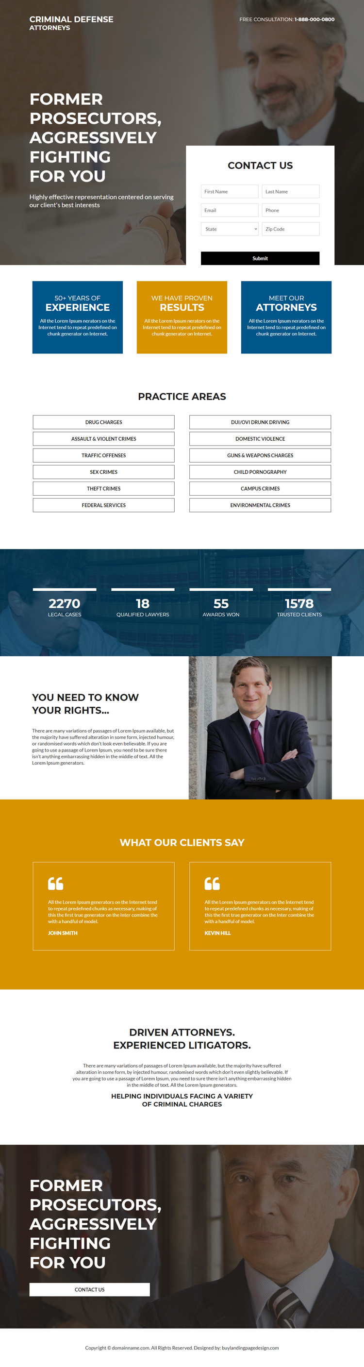 criminal defense attorney responsive landing page design