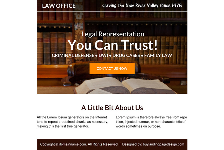 criminal defense lawyer free consultation ppv landing page design