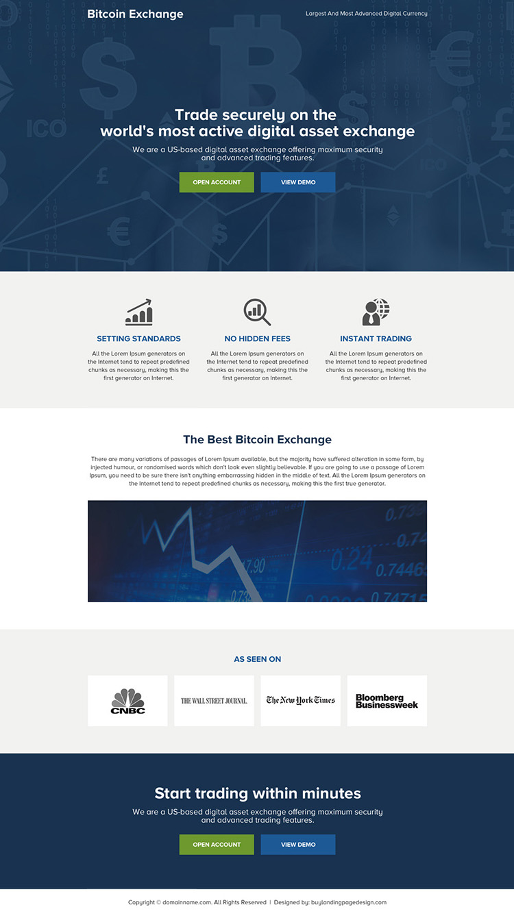 cryptocurrency bitcoin mini responsive landing page