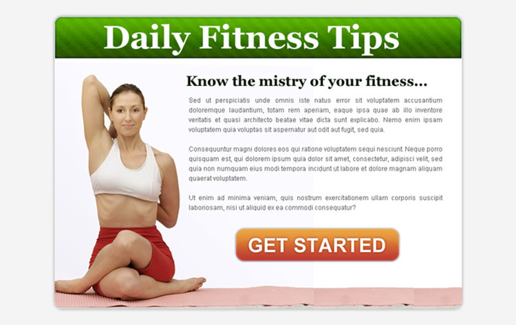 daily fitness tips call to action ppv landing page design