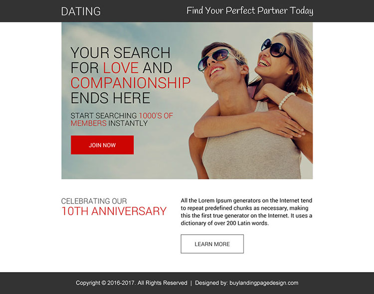 appealing dating call to action ppv landing page design