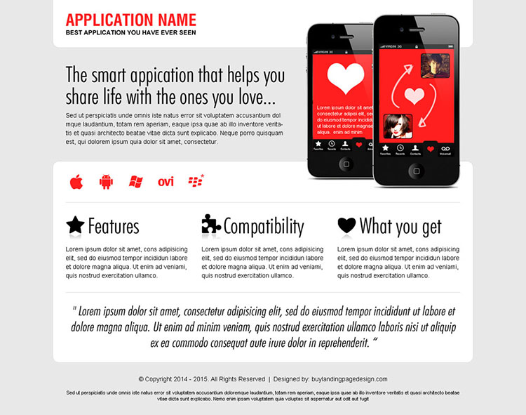 best dating application landing page design