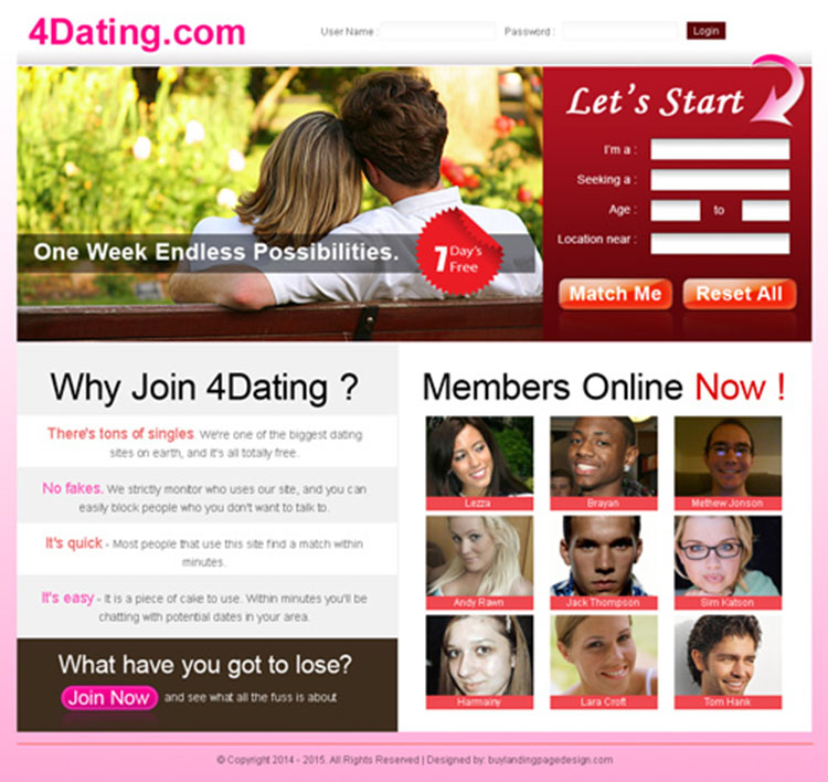 lead capture clean and simple dating landing page for sale