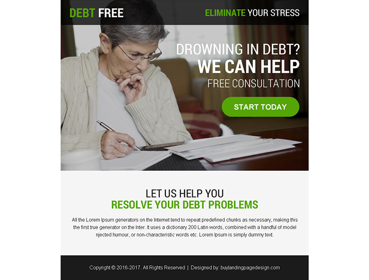 debt relief free consultation ppv landing page