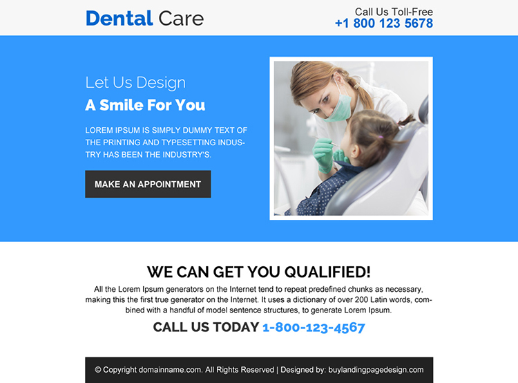 dental care appointment booking ppv design