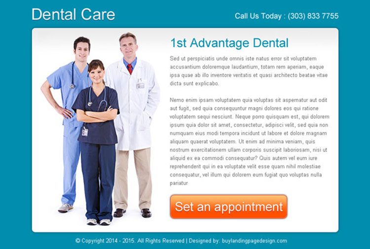 dental care clean and effective ppv landing page design