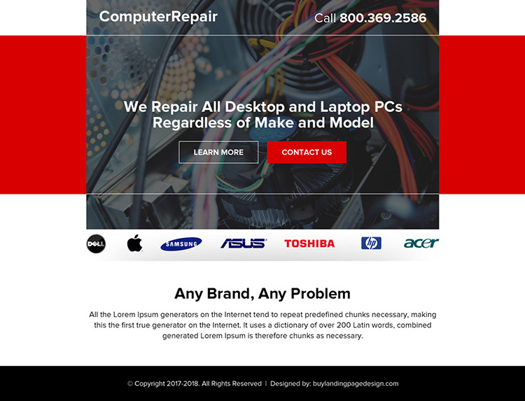 desktop and laptop repair ppv landing page