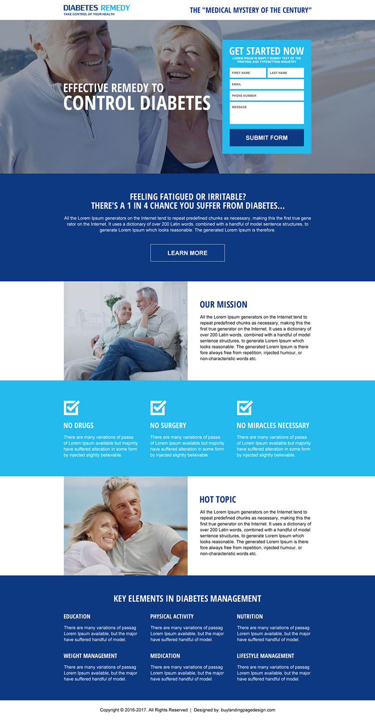 diabetes remedy responsive landing page design