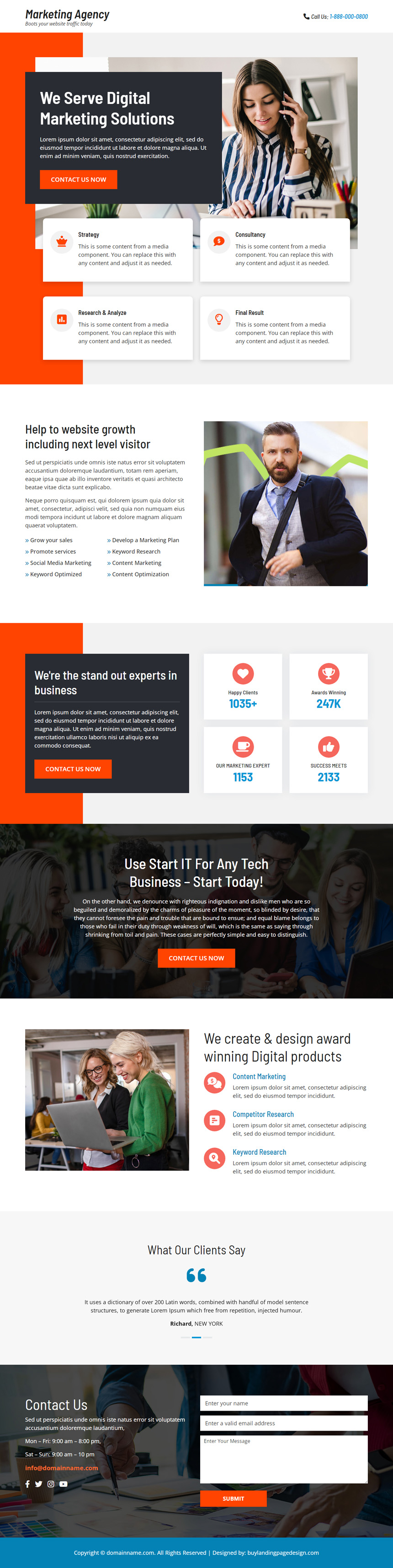 digital marketing agency lead capture responsive landing page