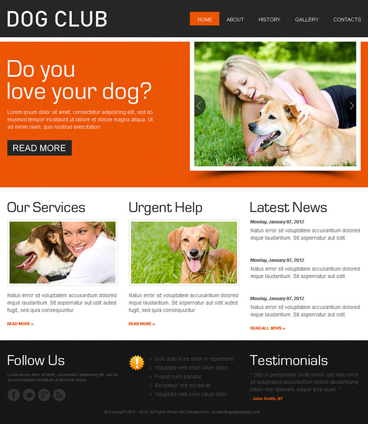 dog club attractive and effective html website template design