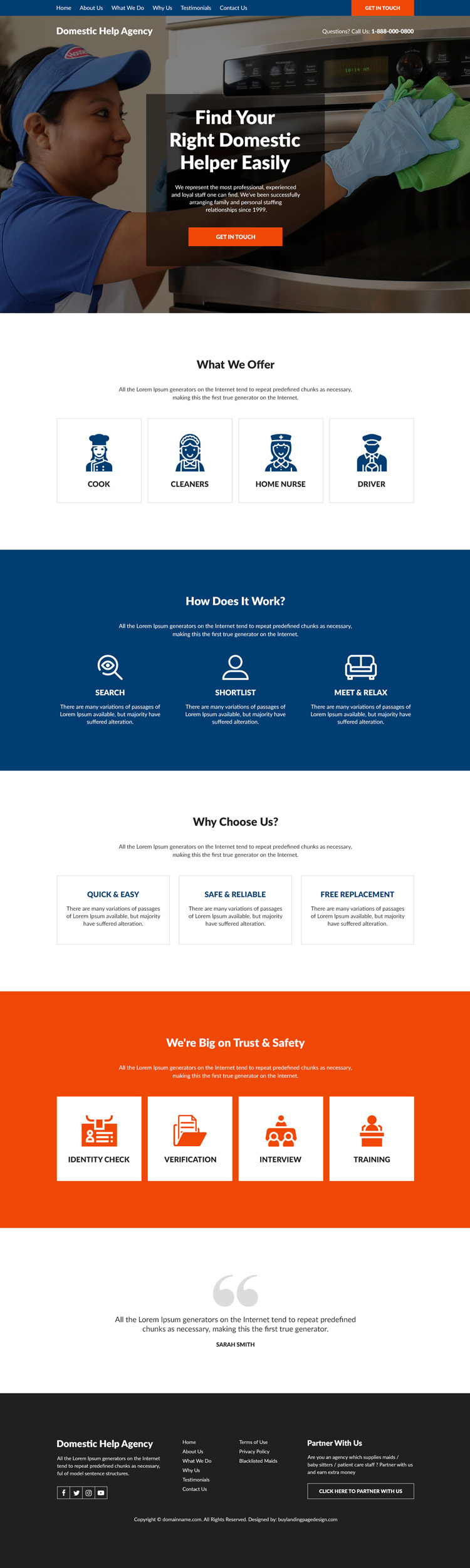 domestic help agency responsive website design