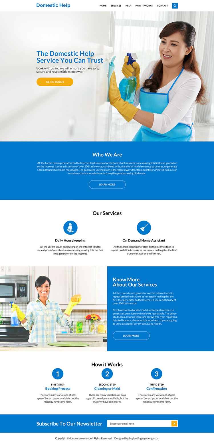 domestic help service responsive website design