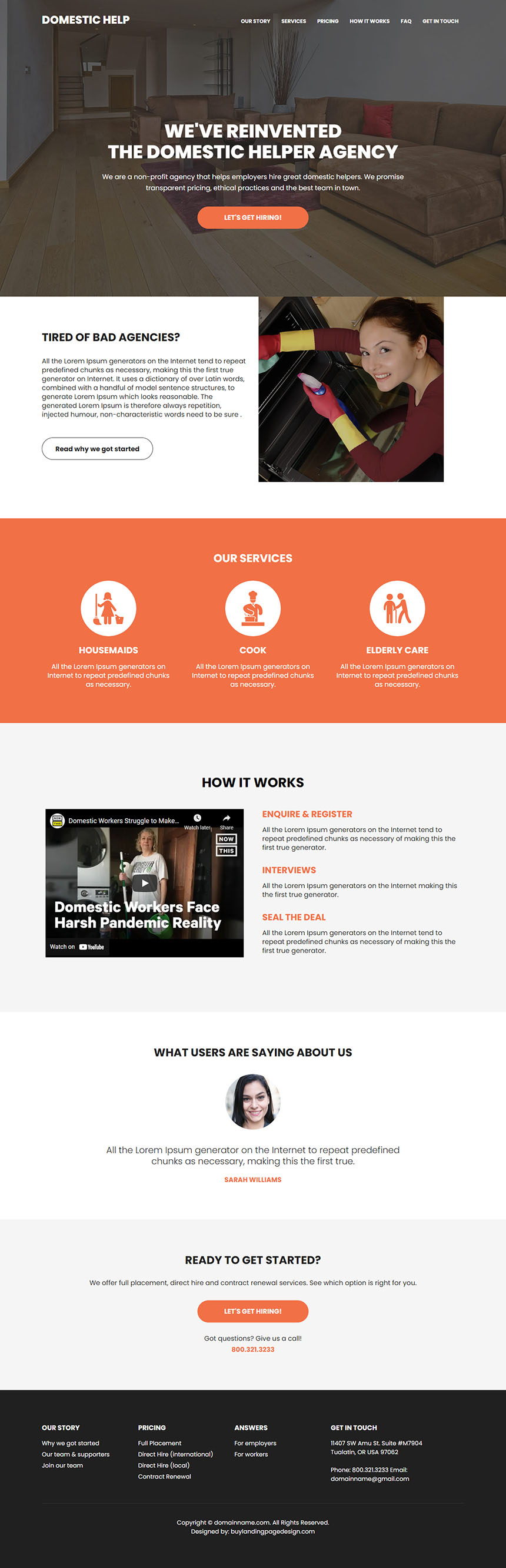 domestic helper agency responsive website design