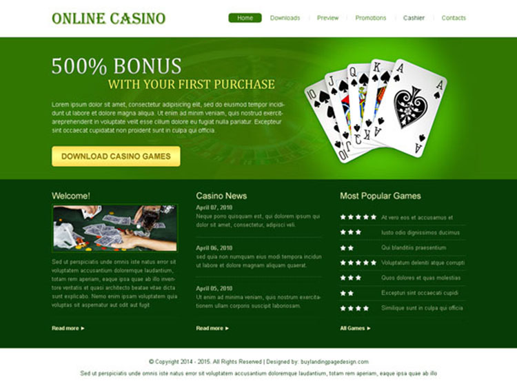 Online casino website design