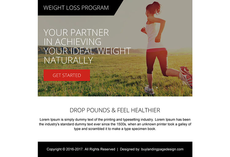 weight loss program ppv landing page design template