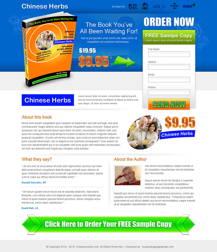 ebook lead capture landing page design template