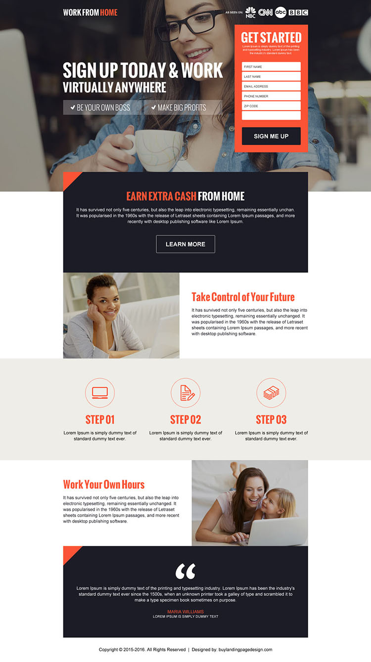 earn extra cash from home responsive landing page design from https://www.buylandingpagedesign.com/buy/earn-extra-cash-from-home-responsive-landing-page-design/2195