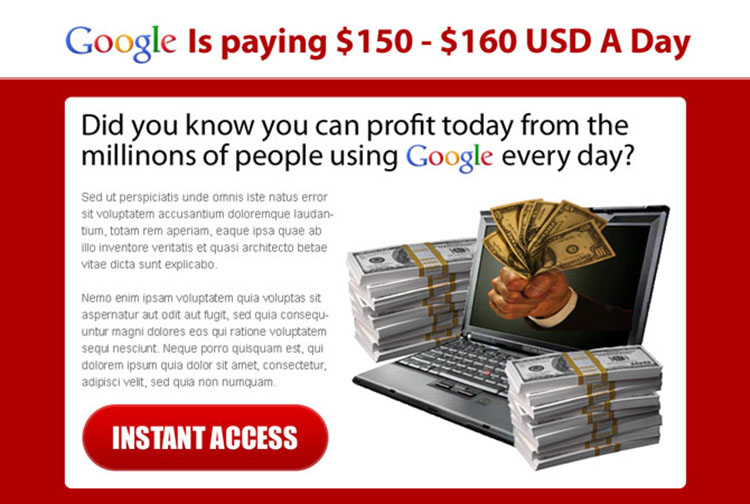 profit today from google instant access ppv landing page design templates
