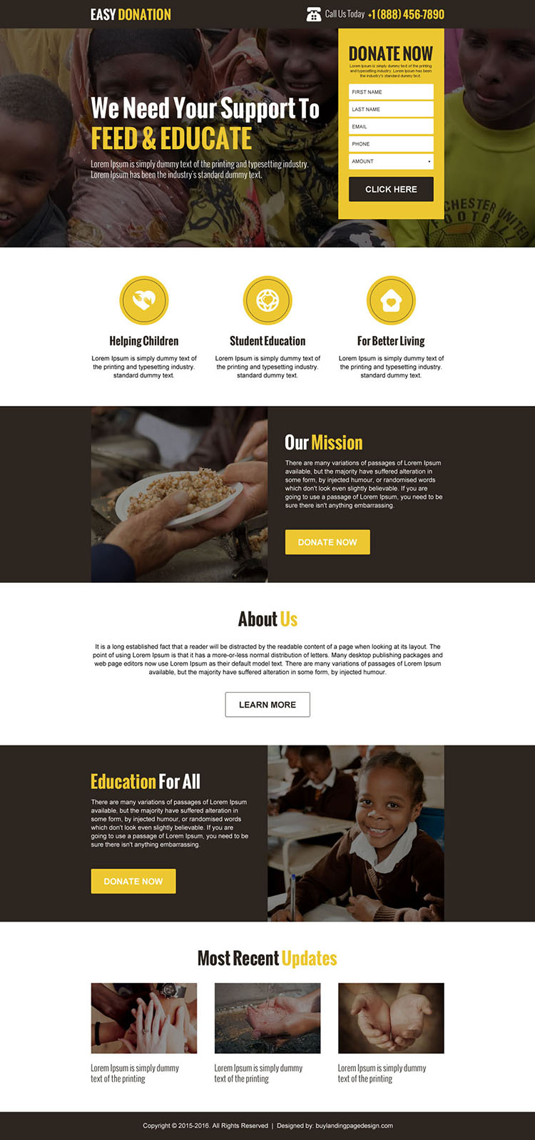 best charity and donation responsive landing page design