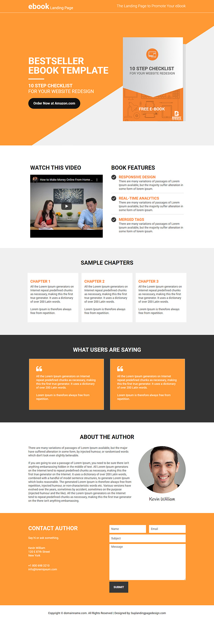 eBook selling lead capture responsive landing page design