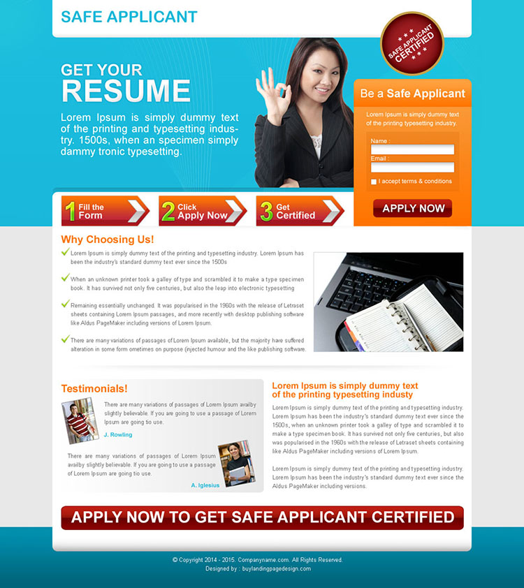small lead capture education squeeze page