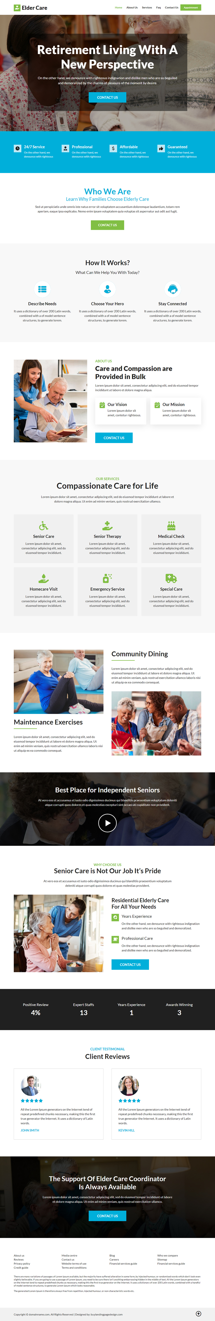 elderly care services responsive website design