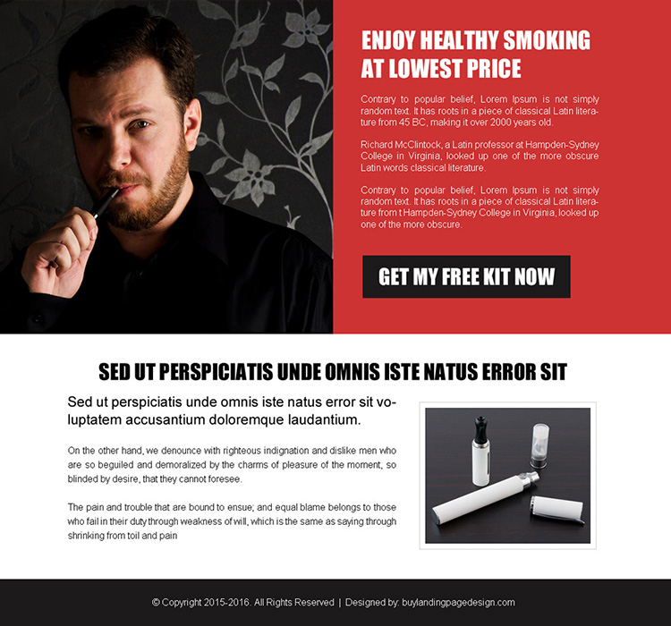 electronic cigarette ppv landing page design