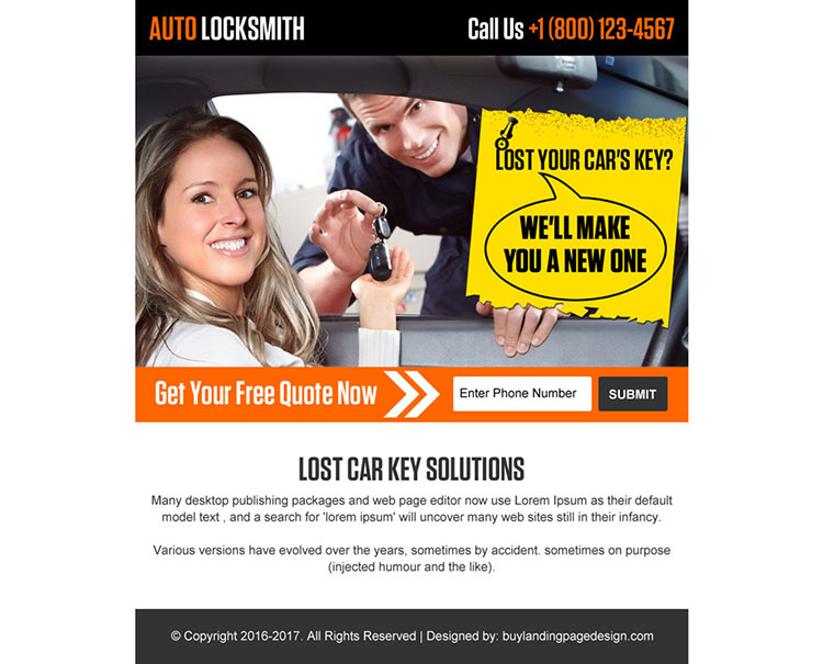 emergency auto locksmith ppv landing page