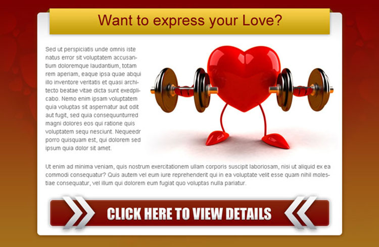 express your love strong call to action ppv landing page design