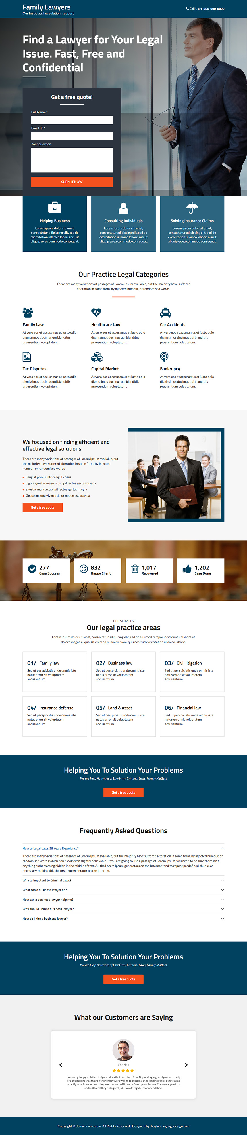 family lawyer free consultation landing page