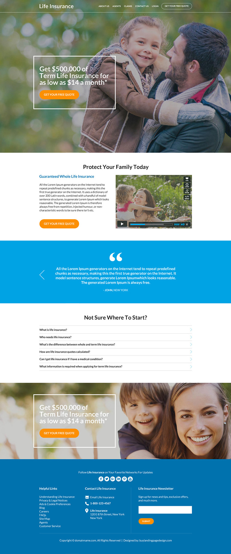 best family life insurance coverage responsive website design