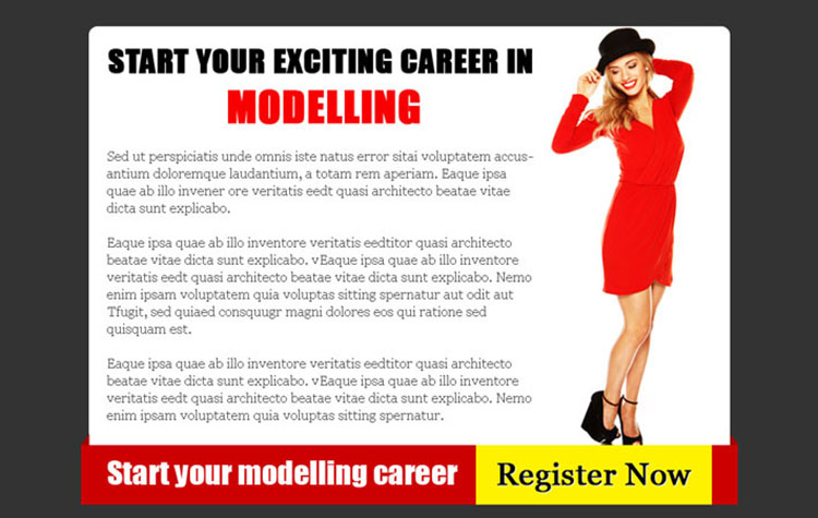 fashion and modeling attractive and appealing ppv landing page design